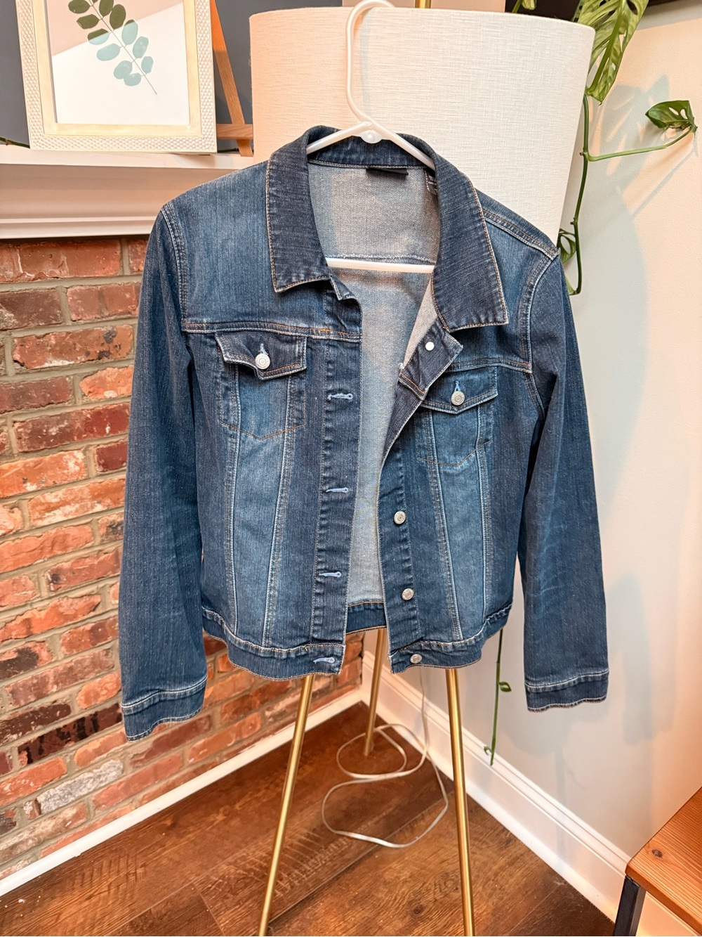 New York & Company Women's Dark Blue Denim Jacket